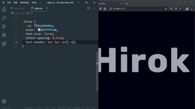 #9 3D HOLOGRAPHIC TEXT  Effect with CSS | TFAQ HTML CSS JS - Series
