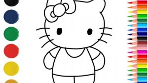 draw HELLO KITTY, рисуем  легко  ХЕЛОУ КИТТИ