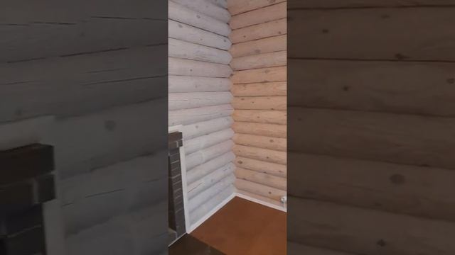 отделка бани из оцилиндрованного бревна смотреть онлайн