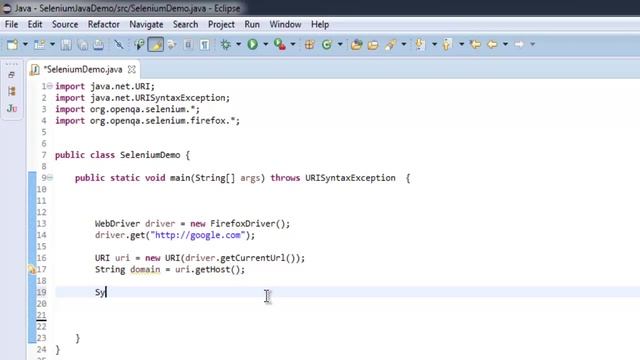 Get Domain Name using Selenium Java WebDriver смотреть онлайн