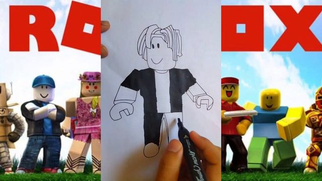 как нарисовать роблокс персонажа. how drawing Roblox character. #roblox #drawing #роблокс #рисовани смотреть онлайн