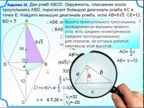 Диагонали ромба