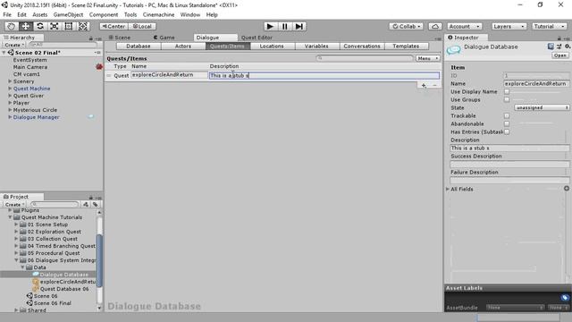 Quest Machine - Tutorial 6: Dialogue System Integration