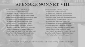 Spenser Amoretti Sonnet 8 - Modernised English with Notes