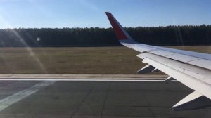 Руление и взлёт из Красноярска (Емельяново) Airbus A-321. Аэрофлот рейс Красноярск-Москва