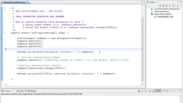 HOW TO REMOVE ELEMENT FROM ARRAYLIST IN JAVA