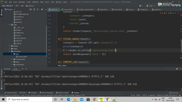 #14 Filter by Category and Level Using Ajax jQuery In  Django #learningmanagementsystem #django