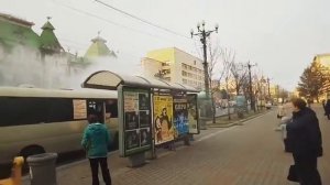Горит автобус в Хабаровске