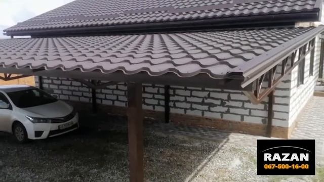 навес из металлочерепицы