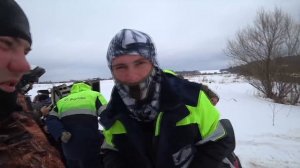 Утопили снегоход Yamaha.