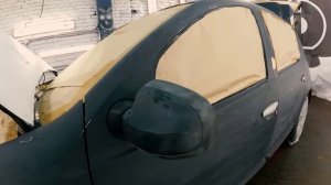 renault sandero в покрытии ТИТАН  цвет хамелеон (подготовка и нанесение)