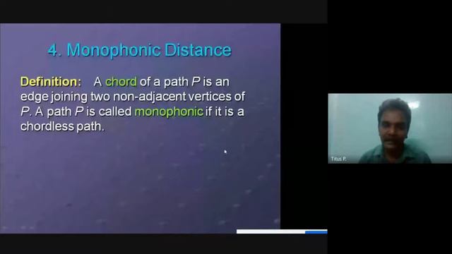 State Level Webinar on "Distances and Algorithms in Graphs" organized by the Dept of Mathematics