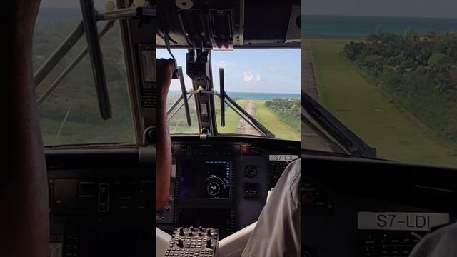 Landing at Praslin Airport - Seychelles - Air Seychelles Flight