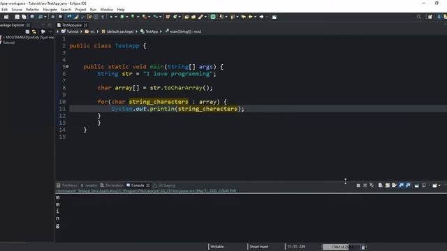 How to convert a String into an Array of characters using the toCharArray() method