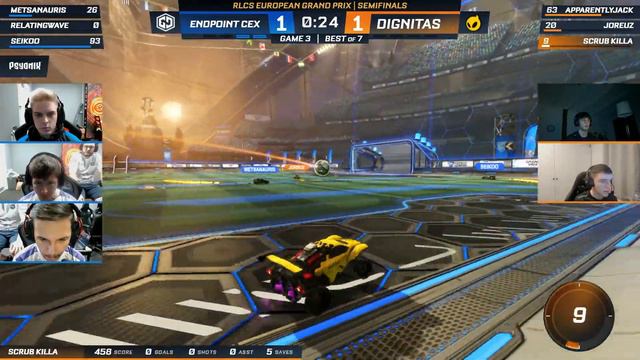 Dignitas Rocket League Voice Comms ft. ApparentlyJack, Scrubkilla, Joreuz | Regional 3 Semifinals