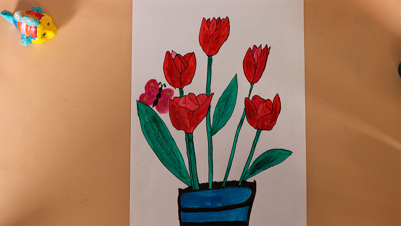 Рисование для детей, Цветы рисунок, как нарисовать цветок, рисуем цветы поэтапно, как рисовать цветы