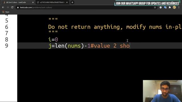 [Python] LeetCode 75 - Sort Colors - In O(N) Time And O (1) Space Complexity