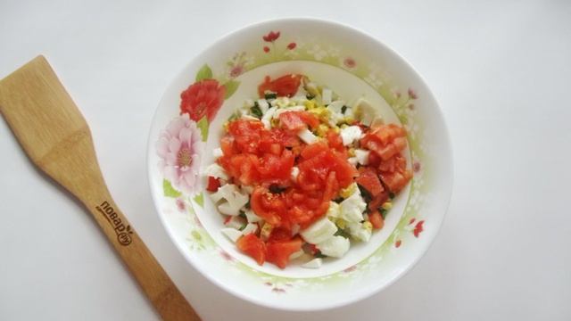 Салат Хризантема с крабовыми палочками