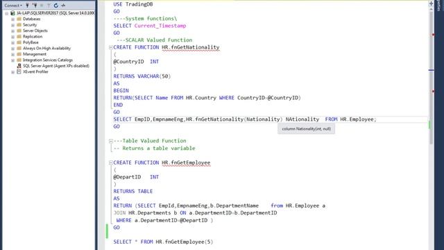 SQL Server Functions ,Uses of Functions and Types of Function