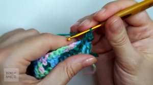 УЧИМСЯ вязать МОЗАИЧНОЙ ТЕХНИКОЙ узор крючком. Мозаичное вязание для начинающих. Цветной узор.