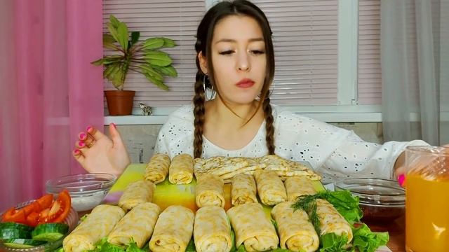 МУКБАНГ | БЛИНЧИКИ 1 КГ | PANCAKES 1 KG | МАСЛЕНИЦА | ASMR | eating show | 먹방  ШКОЛЬНЫЕ ГОДЫ