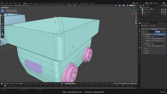 07 - Use Bevel modifier to smooth out models