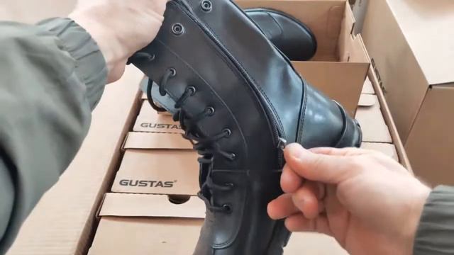 Ботинки Gustas с высокими берцами из натуральной кожи смотреть онлайн