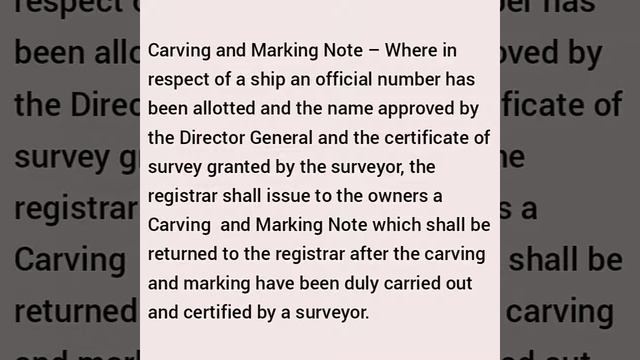 ORAL QUESTION: HOW TO GET A SHIP REGISTERED IN INDIA? DETAILS ABOUT CARVING & MARKING NOTES INCLUDE смотреть онлайн