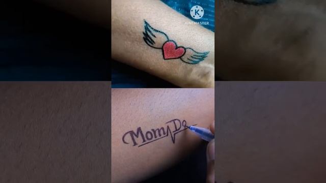 love ? and Mom Dad tattoo #viral #short #new