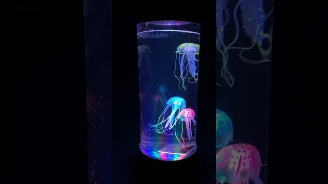 Светодиодный ночник "Медузы в аквариуме" Цилиндр 35 см Jellyfish Lamp USB