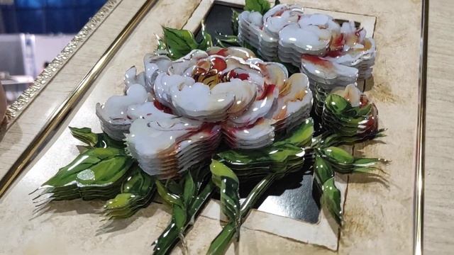 Объёмная картина папертоль: Винтажные пионы