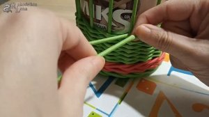 Уроки №2/Обратная веревочка из 2/плетение из газетных трубочек