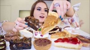 МУКБАНГ • объедаемся пирожными СЛАДОСТИ ? чизкейк eating cakes Mukbang Brownie Cheesecake