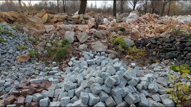 Укладка гранитной брусчатки