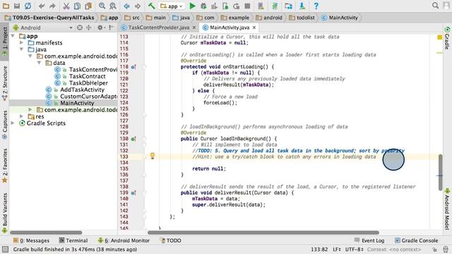 Android Tutorials by JavaCourseDrive - Display The Tasks | Content Providers