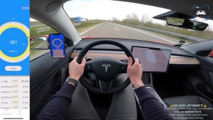 Tesla Model 3 Performance максимальная скорость автобан POV
