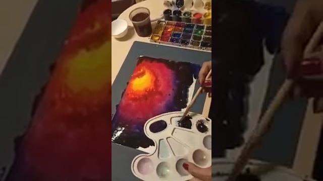 Занятие 5. Тема: «Космос. Нетрадиционные техники рисования «печать губкой», «набрызг»