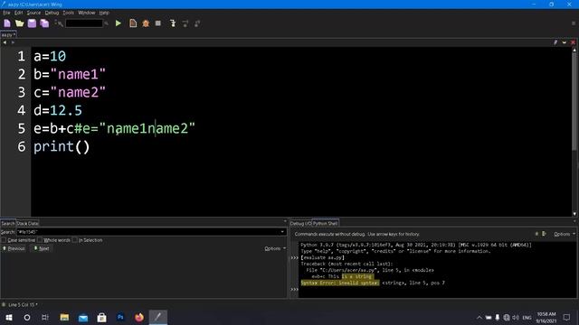 Python Tutorial - 04th video Variables & Input function