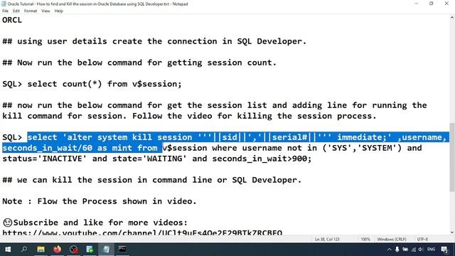 Oracle DBA Tutorial 11 - How to find and Kill the session in Oracle Database using SQL Developer смотреть онлайн