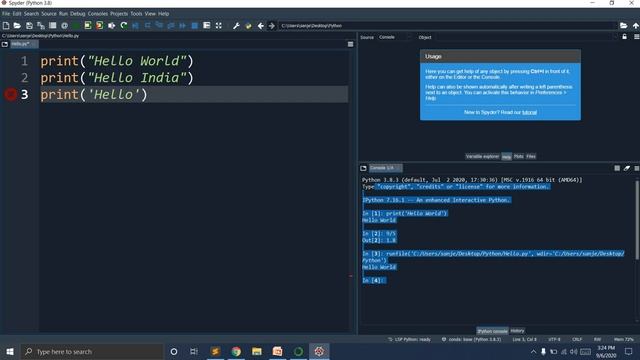 #7 Python Hello World using Pycharm And Spyder смотреть онлайн