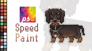 Pixel art. Dog. Wire-haired Dachshund