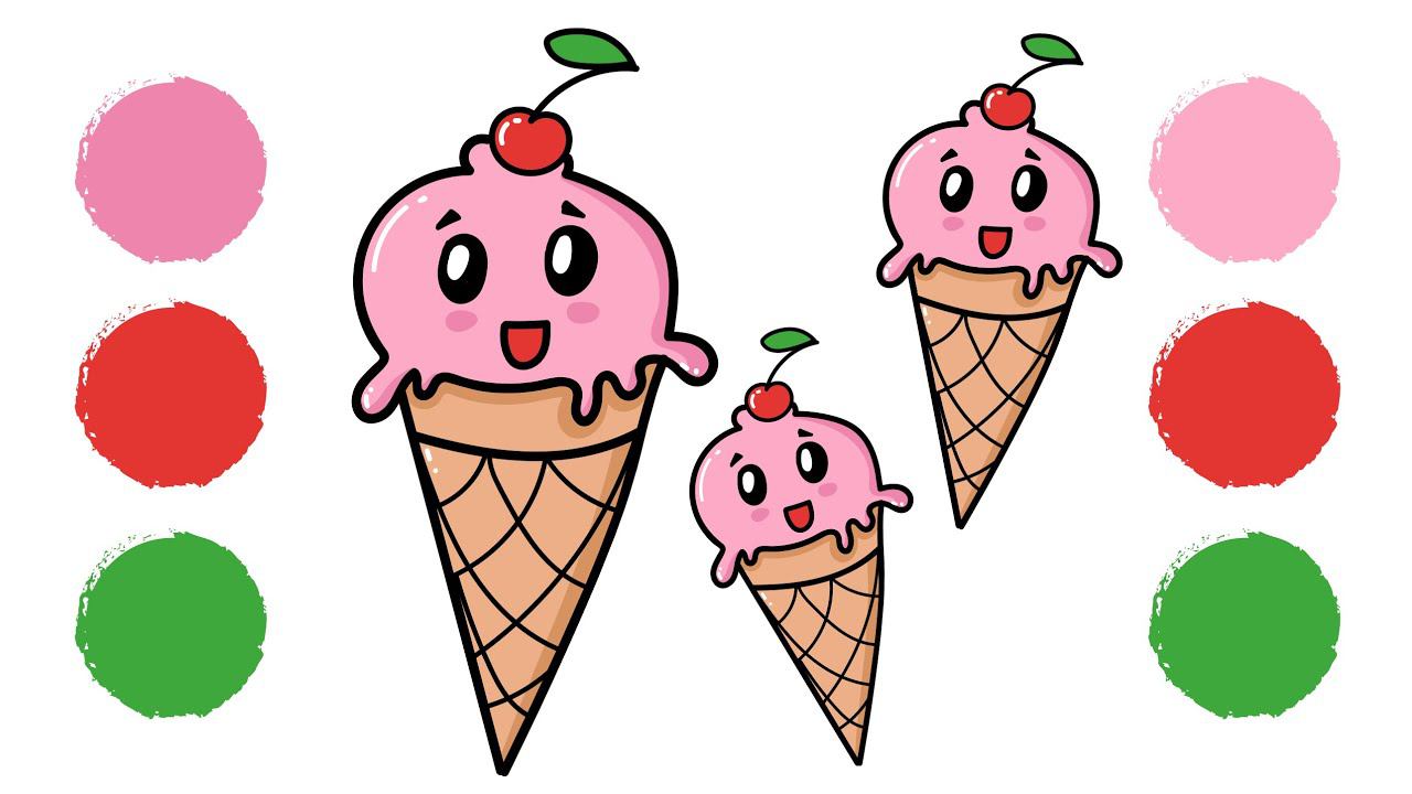 Как нарисовать МОРОЖЕНОЕ / Раскраска МОРОЖЕНОЕ / How to draw ICE CREAM / ICE CREAM Coloring смотреть онлайн
