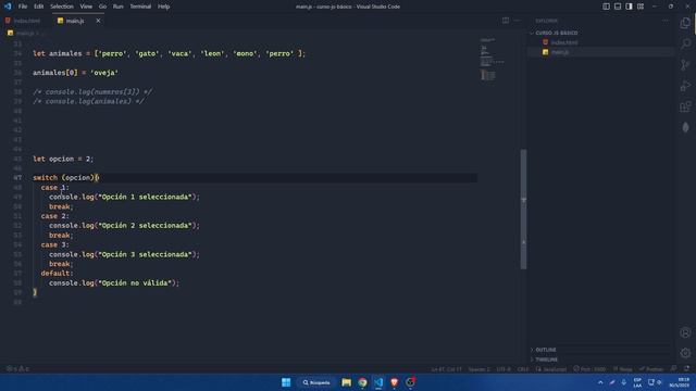 Curso básico de JavaScript - Switch - CodeGame Academy