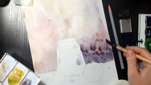 Рисуем натюрморт акварелью  1 часть