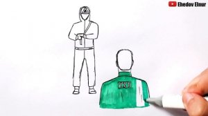 Как нарисовать персонажа из сериала Игра в Кальмара