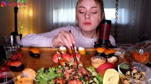 EATING |Гунканы, мидии, тар тар из лосося, суши | Gunkans, mussels, salmon tartar, sushi не MUKBANG