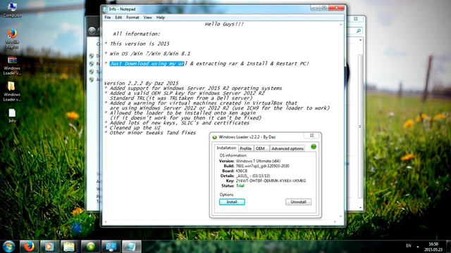 Windows 7 Loader v2.2.2 Daz 2015 смотреть онлайн