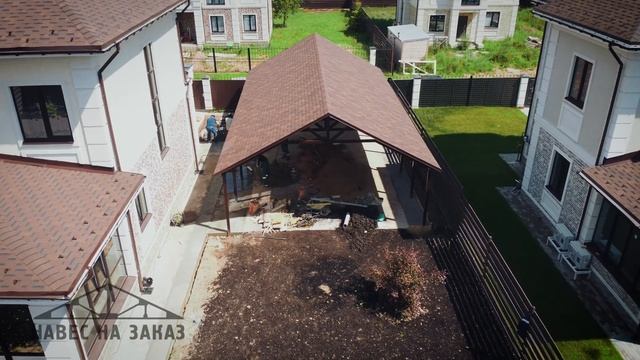 Навес для авто и навес для мангала на одном участке