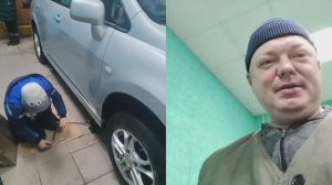 Замена летних шин на шипованные. Помощник. Nissan Tiida.