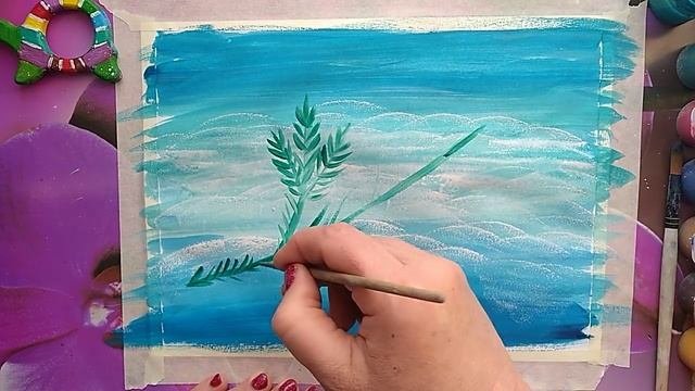 Как нарисовать мимозу// Урок рисования весенних цветов.